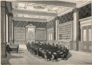Cour des comptes - biblioteca e sala del consiglio - Incisione in "Tableau-de-Paris" di Edmond Texier 1852 da French School