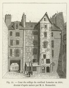 Cortile del collegio del cardinale Lemoine nel 1850, disegnato dal vero da M A Bonnardot da French School