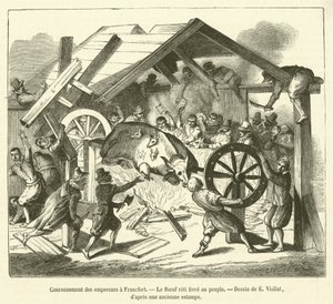 Incoronazione degli imperatori a Francoforte, Il bue arrosto consegnato al popolo da French School