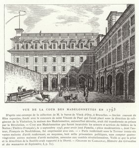 Cortile del Convento delle Madelonnettes, Parigi, 1793 da French School
