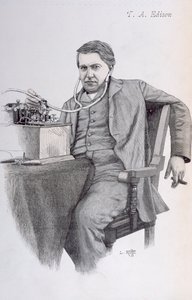 Illustrazione di copertina di La Revue Illustrée raffigurante Thomas Alva Edison, 1889 da French School