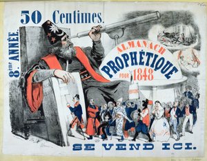 Copertina di un Almanacco Profetico raffigurante Nostradamus (1503-66) 1848 da French School
