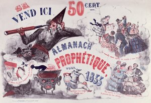 Copertina di un Almanacco Profetico raffigurante Nostradamus, 1855