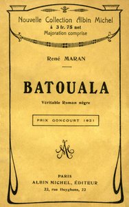 Copertina del libro "Batouala, vero romanzo negro" di René Maran da French School