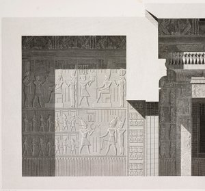 Sezione trasversale del Piccolo Tempio Meridionale, dettaglio, Complesso del Tempio di Karnak, Tebe, Luxor, Egitto da French School