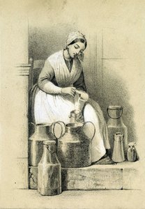 Caseificio, Francia, ca. 1855