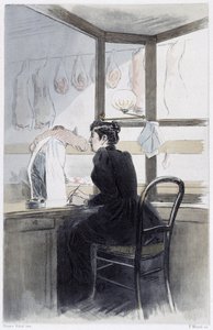 Dame de caisse (chez le boucher) - in “La femme à Paris” da French School
