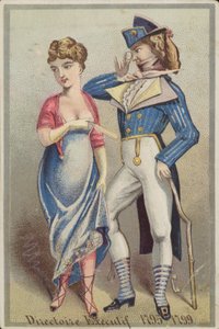 Dandy gentiluomo in piedi con signora