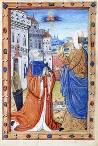 Davide in preghiera, con il profeta Natan, XV secolo