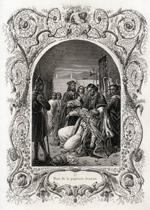 Morte di Papessa Giovanna (pontificato dal 855 al 858). Incisione per illustrare Histoire des papes di Maurice Lachatre (1814-1900), libreria del progresso, Parigi. da French School