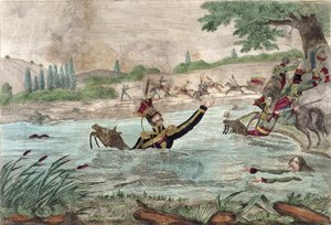 Morte del Principe Joseph Poniatowski (1763-1813) nel fiume Elstera, 1813 da French School