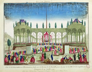 Decorazione e illuminazione della Bastiglia per la Festa della Federazione, 14 luglio 1790