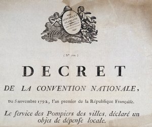 Decreto della Convenzione Nazionale del 5 novembre 1792 sui vigili del fuoco della città