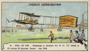 Delagrange compie un volo record di oltre 24 chilometri in 29 minuti e 55 secondi, Issy, Francia da French School