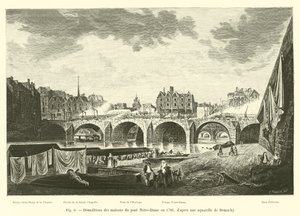 Demolizioni delle case del ponte Notre-Dame nel 1786, secondo un acquerello di Demachy da French School