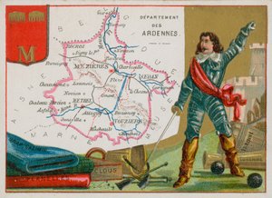 Dipartimento delle Ardenne nel nord-est della Francia da French School