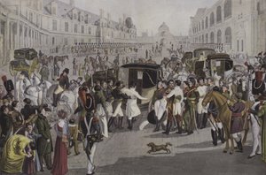 Partenza di Napoleone da Fontainebleau, 20 aprile 1814 da French School