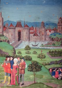 Partenza delle truppe, scena dal manoscritto 
