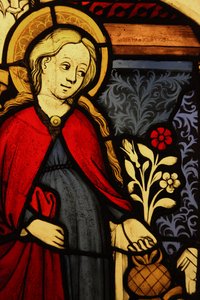 Raffigurante un dettaglio della Vergine Maria all