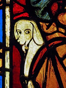 Un cane - nel pannello di San Paolo dalla Chapelle du Chateau, Rouen? da French School