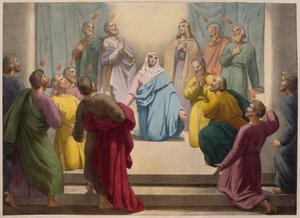 Discesa dello Spirito Santo, illustrazione da un catechismo L