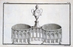 Disegno di Pugin, da un libro di modelli di disegni di metalli neoclassici di Duhamel, c.1770-80 da French School