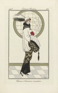 Design per Ensemble di ermellino e faina, da Costumes Parisien, pub.1913 da French School