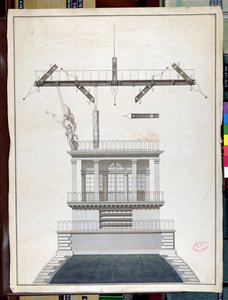 Progetto per una stazione telegrafica Chappe per una delle cupole del Louvre, Parigi, inizio XIX secolo da French School