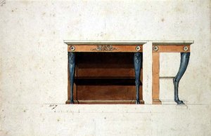 Progetto per un tavolo consolle Directoire da French School