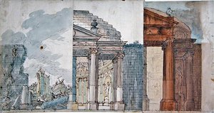 Progetto per un set operistico, fine XVIII secolo da French School