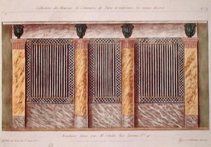 Progetto per la Facciata di una Macelleria, da una serie che raffigura i migliori edifici commerciali decorati di Parigi, c.1810 da French School