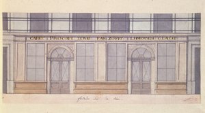 Progetto per la facciata del Cafe Procope, inizio XIX secolo da French School