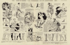 Dessus et dessous, Chaussures, bas et jarretieres (incisione) da French School