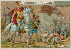 Distruzione di Gerusalemme da parte di Tito, carta commerciale Chocolat Poulain