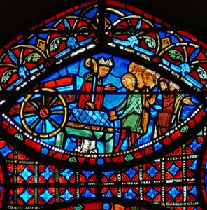 (dettaglio) scene della vita di Santo Stefano: vescovo e cassa da French School