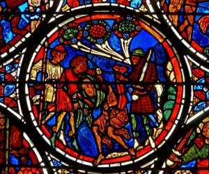 (dettaglio) la parabola del Buon Samaritano: i vestiti dell