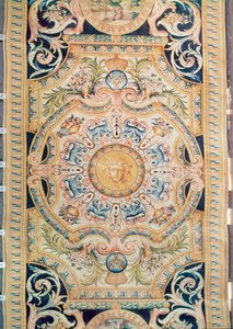 Dettaglio di un tappeto Savonnerie realizzato per la Grande Galerie del Louvre, c.1680 (lana) da French School