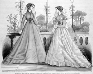 Deux toilette de brides de chez madame Fladry - in "La Mode illustrée" del 29/09/1867 da French School