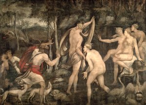 Diana e Atteone, Scuola di Fontainebleau, metà XVI secolo da French School
