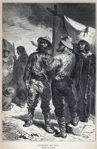 Scoperta del Canada: coureur des bois (coinvolto nel commercio di pellicce con gli amerindi). Disegno di Bayard. Incisione della fine del XIX secolo in 