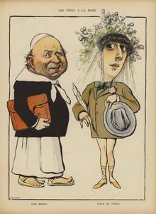 Dom Michel e la ballerina e cortigiana francese Liane de Pougy. Illustrazione per Le Rire da French School