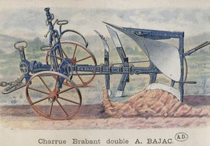 Aratro doppio Brabant inventato da Antoine Bajac, c.1900 da French School