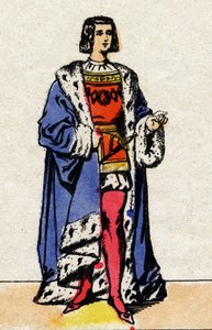Dinastia dei Valois: Ritratto di Luigi XII, re di Francia dal 1498 al 1515. Immagine di Epinal della fine del XIX secolo. Collezione privata.