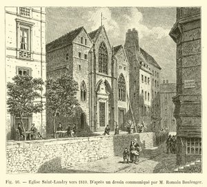 Chiesa Saint-Landry verso il 1810, da un disegno comunicato da M. Romain Boulenger