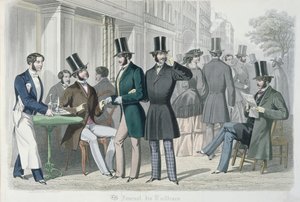 Giovani Eleganti sulla Terrazza di un Caffè, 1857 da French School
