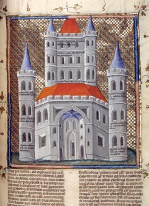Elevazione della facciata del Tempio di Salomone a Gerusalemme Miniatura tratta da 