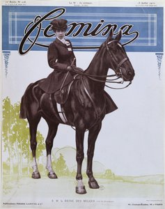 Elisabetta, Regina dei Belgi, dalla copertina della rivista Femina, 15 luglio 1910 da French School