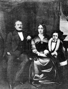 Emile Zola e i suoi genitori, c.1846 da French School