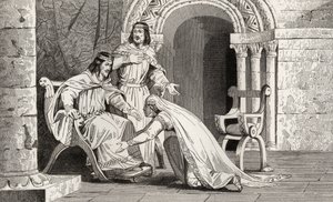 Emme bacia il ginocchio del marito Raoul (m.936) in riconoscimento della sua sovranità, da 