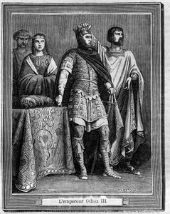 Imperatore Ottone III (980-1002), Imperatore Romano Germanico Incisione in "History of Pope-King-Queen-and-Emperors through the centuries" di Maurice Lachatre